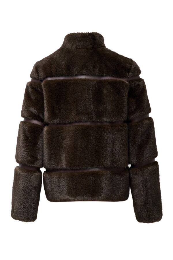 FAUX FUR COAT WITH PU SECTIONS - Image 2