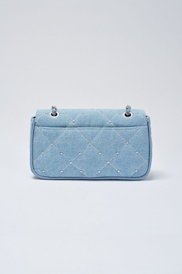 QUILTED DENIM CROSSBODY BAG W/ RIVETS - Image 3
